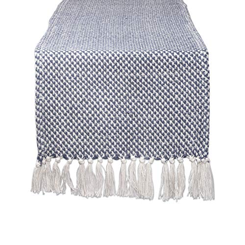 DII Woven Basics Collection 100% Cotton Knit Table Runner, 15x72, French Blue - color: French Blue, size: 15x72"