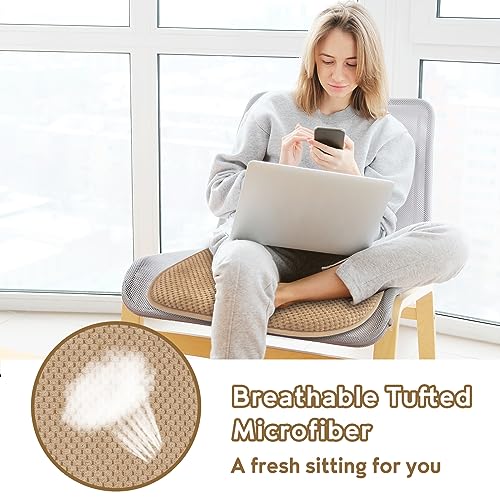 Kitchen Chair Cushions Dining Office Chair Pads Non Slip Thin Seat Cushion | Khaki 17x15 U Shaped Washable Soft Thick Memory Foam Large Metal Wooden Outdoor Patio Chair Cushions - color: Khaki