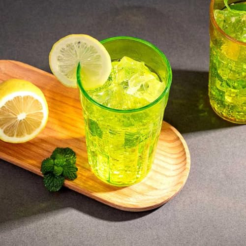 Honla 10 oz Highball Glasses,Set of 10 Small Plastic Drinking Glasses Cups | Reusable,Unbreakable,Dishwasher Safe,Water Juice Tumblers in 5 Assorted Colors