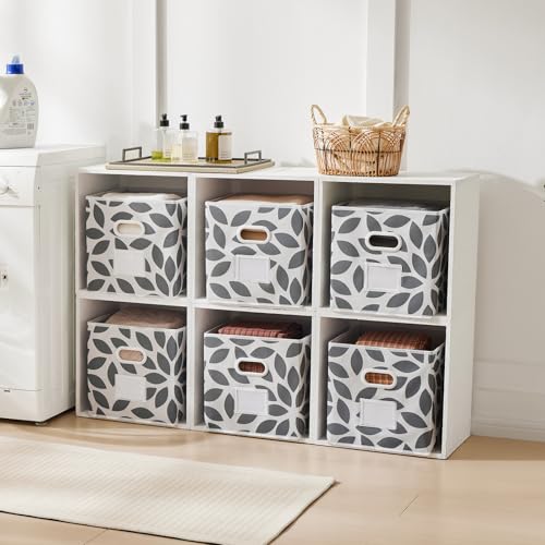 MAX Houser Set of 4 Foldable Fabric Storage Bins with Dual Plastic Handles, Closet Bedroom Drawer Organizer, Grey - color: 27 dark grey