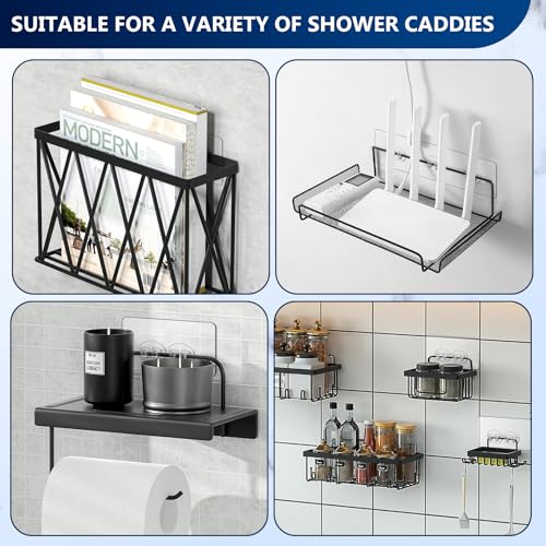 Shower Caddy Adhesive Replacement Stickers - 6 Pack No Drilling Shower Caddy Adhesive Strips, Strong Adhesive Hooks for Shower Caddy Bathroom Storage Shelves and Kitchen Racks & Soap Holder - color: Transparent-6 Pack