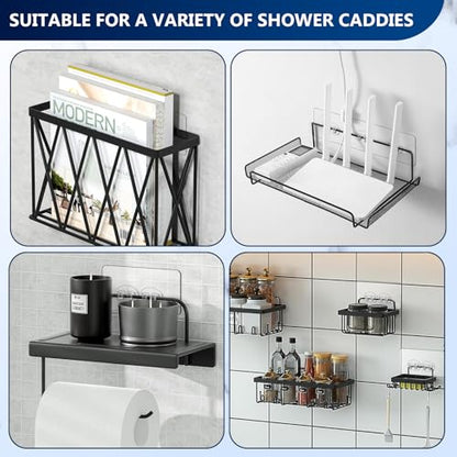 Shower Caddy Adhesive Replacement Stickers - 6 Pack No Drilling Shower Caddy Adhesive Strips, Strong Adhesive Hooks for Shower Caddy Bathroom Storage Shelves and Kitchen Racks & Soap Holder - color: Transparent-6 Pack