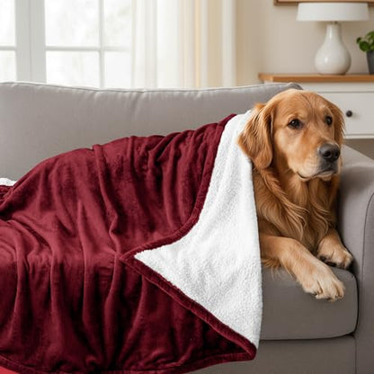 Utopia Bedding Reversible Plush Sherpa Blanket King Size Red, 90x102 Inch | Soft, Warm, Fleece, Bed, Sofa, Couch, Camping, Travel, Cozy, All Season - color: Red, size: King (90x102 Inch)