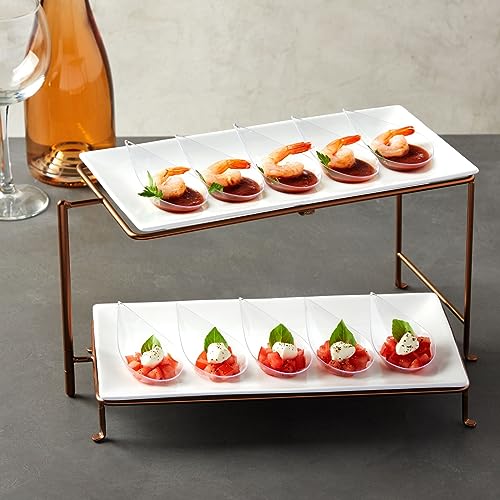 Juvale Appetizer Plates & Teardrop Spoons Set - With Plastic Appetizer Spoons - Durable Disposable Construction - Disposable Dishes & Party Supplies - 72-Piece 2.5" Plates & 3.75" Utensils, Black