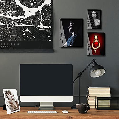 Bluesun 8x10 Picture Frame Black Standing can be Vertical and Horizontal - Real Glass Frames, Cool 8×10 Photo Frame, Wall Frames Gifts for Men Boyfriend Dad Boss and Loved Ones(8x10, Black) | 8×10 Photo Frame Black with Tempered Glass & Rounded Corners, W
