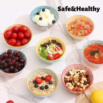 Ceramic Bowls, 10 Oz Small Bowl, Set of 8 Ice Cream Bowls, Dessert Bowl for Salsa, Rice, Sauce, Side Dishes, Snack, Condiment, 4.75 Inch-Microwave Dishwasher Safe - size: 10 Oz-4.75"