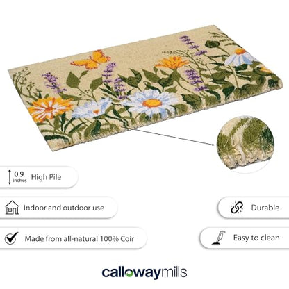Calloway Mills Butterfly Garden Doormat (18" x 30" x 1.50") - color: Butterfly Garden, size: 1'6" x 2'6" (Rectangular)