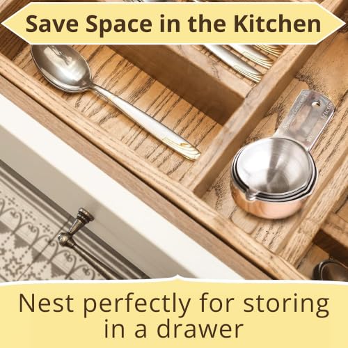 Simply Gourmet Measuring Cups Set of 7, Stackable, 304 Premium Stainless Steel, Kitchen Gadgets for Measure Liquid and Dry Ingredients, Cooking & Baking - size: 7 Piece Set