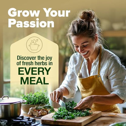 HOME GROWN Gift Herb Kit – 8 Herb Seeds Set with Basil, Cilantro, Mint & More, Complete Indoor Grow Kit for Kitchen, Gardening Gifts for Women & Men, Ideal for Cooking & Home Décor - style: Deluxe Herb Grow Kit