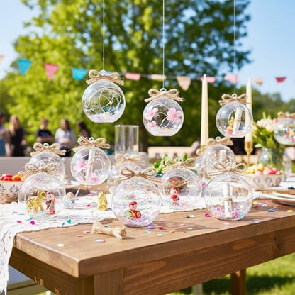 24pcs of Hanging Candle Holders - Glass LED Tealight Holders, Glass Globe Plant Terrariums, 2.36"/6cm Hanging Tealight Holder Terrariums for Birthday Party Tree Christmas Wedding Home Decor - size: 24pcs (2.36"Diameter)