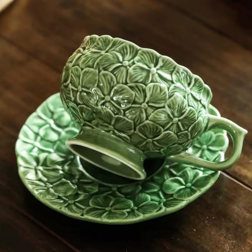 KAMMAK Tea Cups and Saucers Set of 2, 8.5 oz Porcelain Coffee Cups, 561N | Stackable Espresso Mugs, Ceramic Demitasse for Coffee, Cappuccino, Latte, Americano, Tea - size: 7KPSP561N