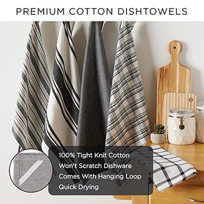 DII Assorted Woven, Kitchen Dishtowel Set, 18x28, Aqua, 5 Piece - color: Aqua