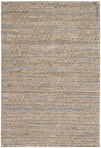 SAFAVIEH Cape Cod Collection Accent Rug - 2' x 3', Grey & Sand, Handmade Flat Weave Jute, Ideal for High Traffic Areas in Entryway, Living Room, Bedroom (CAP412A) - size: 2' x 3' (Rectangular)