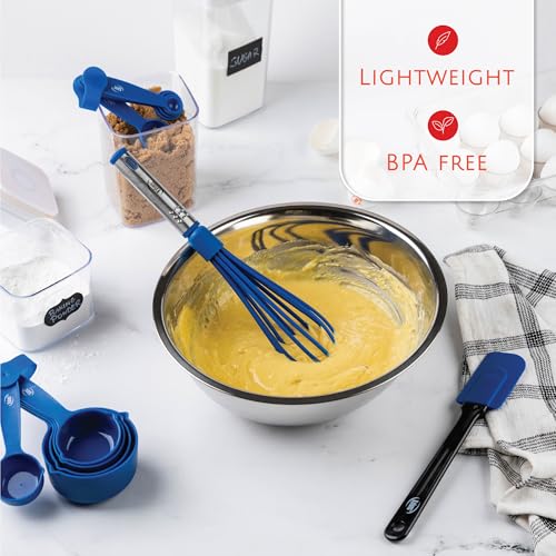 Kitchen Utensils Set 35 PCS Cooking Utensils Set, Nonstick and Heat Resistant Nylon Stainless Steel Silicone Spatula Set - Kitchen Gadgets Home Essentials Kitchen Accessories, Apartment Must Haves - color: Blue