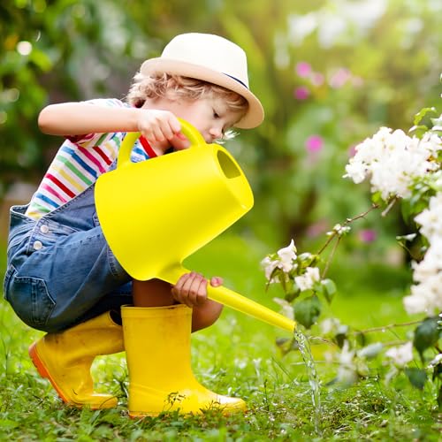 ZXJ Grip Plant Watering Cans for Indoor and Outdoor Home Garden Plants - with Long Spout - Yellow- 1/2 Gallon - color: Yellow