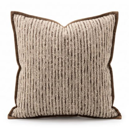2 Pack Italian Minimalist Throw Pillow Covers, Brown Textured Chenille Boucle Decorative Cushion Cases for Couch Sofa Living Room Bedroom, 18x18 / 20x20Inches, Cover Only (A,M)