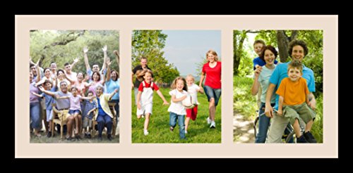 ArtToFrames Collage Photo Frame Single Mat with 3-8x10 Openings with Satin Black Frame and Alabaster mat. - color: 3 - 8x10 - (2156), size: Alabaster