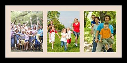 ArtToFrames Collage Photo Frame Single Mat with 3-8x10 Openings with Satin Black Frame and Alabaster mat. - color: 3 - 8x10 - (2156), size: Alabaster