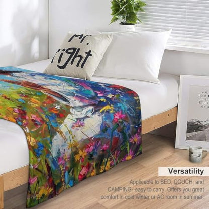 Jesus in Wildflower Field 02 Flannel Blankets Fleece Soft Throw Lightweight Plush Gifts for Couch, Bed, Cozy Sofa Plush, Chair, Lovers 30x40in（75x100cm） - color: Style-11, size: 30x40in（75x100cm）