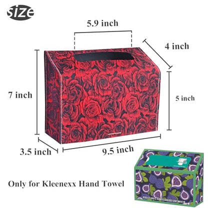 Leather Cover for Disposable Paper Hand Towel Box, Compatible with Kleenex Paper Hand Towel(1-3D Rose Red) - color: 1-3d Rose Red
