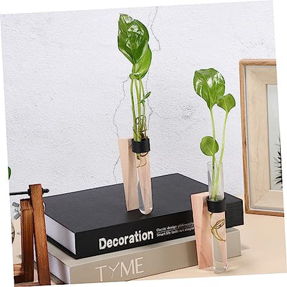 Flower Vase Set 2 Pieces Wall-Mounted Test Tube Plant Holders Air Plant Vase Easy to Assemble