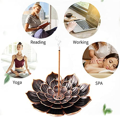 4Pack Incense Holder Cone Incense Burner Holder with Ash Catcher for Home Office Fragrance Accessories