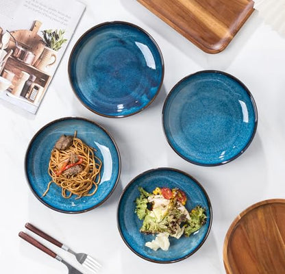 Set of 4-Serving bowls- Stackable Serving Bowls Sets for Pasta, 8.5 IN | Perfect for Housewarming, -Royal Blue (Royal Blue, 8.5 IN)
