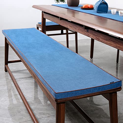 Customize Bench Cushion, Furniture Cushion, High Density Memory Foam, Linen Washable, Non-Slip Bench Pad for Shoe Bench Rack, Window, Piano, Dining (Custom Size, Navy Blue) - color: Navy Blue