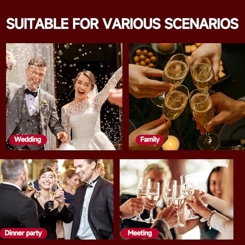 Champagne Glasses,Set of 4,Classic Shape,Hand Blown Elegant Unique Gift for Long stem Sparkling,Wine glasses for Wedding,Birthday Mother’s Day-Ideal for Wine Tasting,Daily Use-6.5 oz,Clear - size: Champagne Glasses