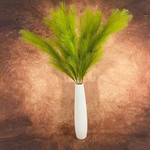 Artificial Faux Pampas Grass Large, 47"/120cm Bundle of 3 Fake Artificial Pampas Grass Decor Tall Fluffy Stems, Floor Vase Filler for Living Room Kitchen Decor Boho Decor Wedding -Grass Green - color: Grass Green, size: 120cm / 3 Pcs