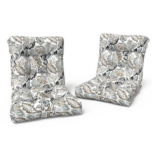 LVTXIII Outdoor Tufted Low Back Cushions Set of 2 Patio Seasonal Replacement Rocking Chair Cushion with Ties, Solid Seat and Back Chair Cushion, 42 L x 21W, Dailey Tan - color: Dailey Tan, size: 42x21x4
