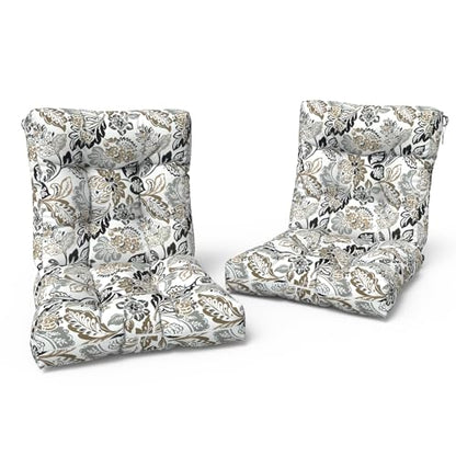 LVTXIII Outdoor Tufted Low Back Cushions Set of 2 Patio Seasonal Replacement Rocking Chair Cushion with Ties, Solid Seat and Back Chair Cushion, 42 L x 21W, Dailey Tan - color: Dailey Tan, size: 42x21x4