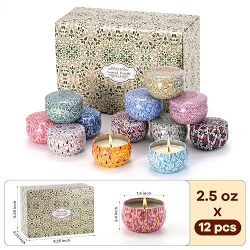 Scented Candles,12 Pack Aromatherapy Candle, Aromatherapy Candle with Gift Box for Family-Spring - color: Spring
