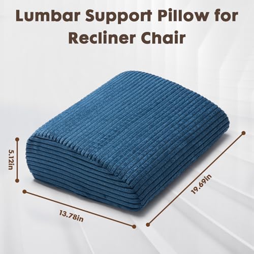 Large Lumbar Cushion Lumbar Support Pillow, Ergonomic Lumbar Pillow with Machine Washable, Help Relieve Pain of Back, Lumbar, Tailbone and Sciatic Nerve Support. (Navy) - color: Navy