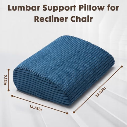 Large Lumbar Cushion Lumbar Support Pillow, Ergonomic Lumbar Pillow with Machine Washable, Help Relieve Pain of Back, Lumbar, Tailbone and Sciatic Nerve Support. (Navy) - color: Navy