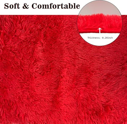 Red Bathroom Rugs Sets 3Piece Bath Mat Solid Bath Rug Floor Mats Washable Shower Rug with U-Shaped Contour Rug Toilet Lid Cover - color: Red, size: Set of 3