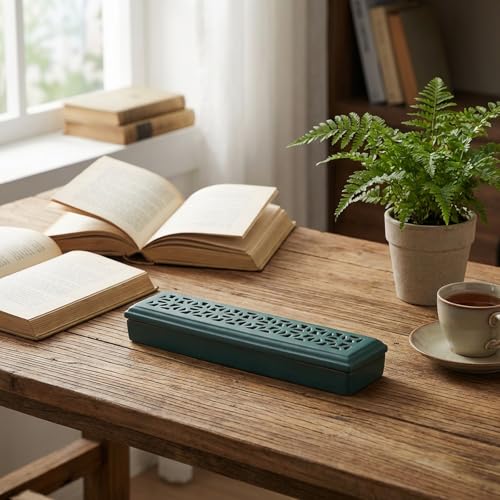 CEREMONY Incense Holder for Sticks, Ceramic Insence-Stick Holder Ash Catcher, Incense Holder Timkburner for Meditation Yoga Spa Room Incense Holder (Lever Green) - color: Lever Green