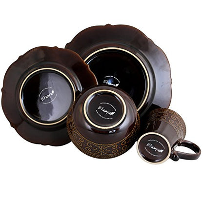 Elama’s Salia 16 Piece Stoneware Dinnerware Set - color: Salia