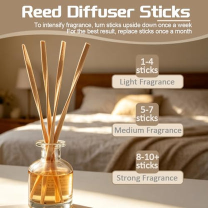 10 Inch Diffuser Sticks - Rattan Fiber Sticks for Essential Oil Aroma Diffuser, Long-Lasting Aroma Diffuser Replacement Sticks 25Pcs