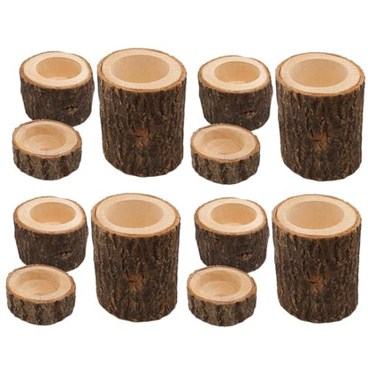 Yikko Tea Light Candle Holders, Personalized Wooden Votive Tealight Holders for Wedding Centerpieces for Table, Valentine's Day |Christmas Party |Home Decoration (Set of 12 (0.98", 1.65", 2.75")) - size: Set of 12 (0.98", 1.65", 2.75")