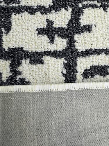 Hallway Runner Rug Non Slip Rubber Backing, 26 inch x 6 ft, Abstract Cream, Heavy Duty Berber Style Carpet Runner for Entryway, Kitchen, Bathroom, Bedroom, Laundry Room. - color: Abstract Cream, size: 6 Foot Long Runner Rug