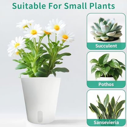 TCBWFY 5 Inch Self Watering Pots for Indoor Plants,5 Sets Self Watering Planter Pots with Visual Water Level Window and Multiple Vents,Self Watering Plant Pot for All House Plants,Flowers,Herbs - size: 5 Inch - 5 Sets
