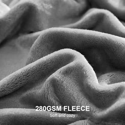 Hansleep Full Grey Fleece Blanket, Soft Flannel Bed Blanket | Fuzzy Cozy Blanket 84x90 Inches, Multi-use for Bed, Sofa, Couch, Travel, Camping, All Season Warm Lightweight Cover - color: Grey, size: Full (84x90 Inches)