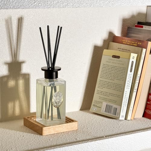 M&SENSE 6.3 oz Large Reed Diffuser Set | Jasmine Garland Scent Oil Diffuser with Sticks | Hotel Collection Non-Toxic Essential Oil |for Bedroom Bathroom Living Room - color: Jasmine Garland, size: 180ml