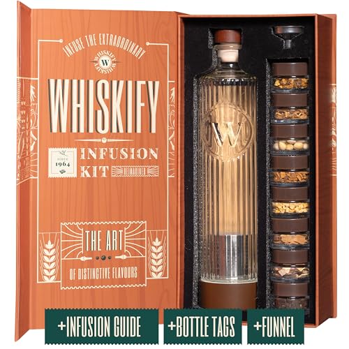 DIY Whiskey Gifts for Men - Whiskey Infusion Kit & Whiskey Decanter Set | Bourbon Gifts for Men, Birthday Gift for Dad & Fathers Day Gifts, Cocktail Maker for Christmas & Valentines Day by Whiskify