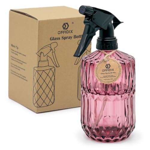 Glass Plant Mister 13.5 oz Fine Mist Plant Spray Bottle Amaranth | Adjustable Mist Nozzle PET Nozzle+Thickened Glass Bottle Gardening and Pet Cleaning, Water Misters Gifts for Plant Lovers - color: C-red