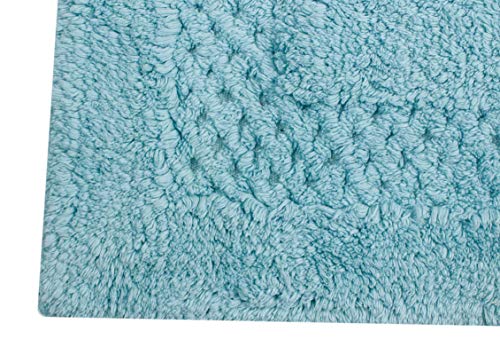 Home Weavers Classy Bathmat 100% Cotton Bathroom Rugs Set, Bathroom Décor, Washable Rug, Extra Soft and Absorbent Bath Rug, Kitchen Mat, Bath Mat Set, Bath Floor Mat Non Slip, 21"x34" Rectangle, Aqua