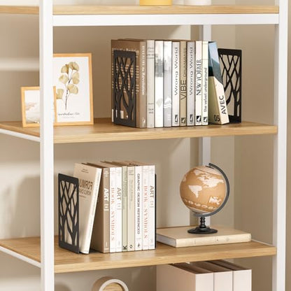 MaxGear Book Ends Tree Design Bookends for Shelves 7 x 4.7 x 3.5” 2 Pair | Metal Constructio,Heavy Duty,Non-Skid Pads,Scratch Resistant,Stable Support,Space Saving,4 Pieces,Bookcase Desktop Use - size: 2 Pairs