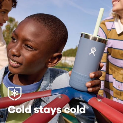 Hydro Flask Kids 12 Oz Tumbler with Lid and Straw for School - Insulated Stainless Steel in Anemone - color: ANEMONE