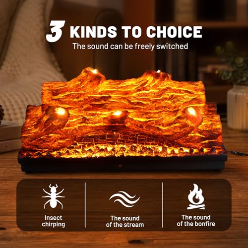 Electric Fireplace Logs Realistic Flame Effect Embedded Fireplace Flame Block 21.46 * 9.45 * 8.27 in USB Remotecontrol Fireplace Placement Not Emitting Heat - color: Extra Large